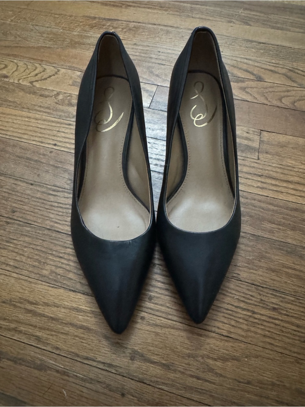 Sam Edelman Jordyn Black Dress Leather Pointed Toe Pumps 7.5 wide